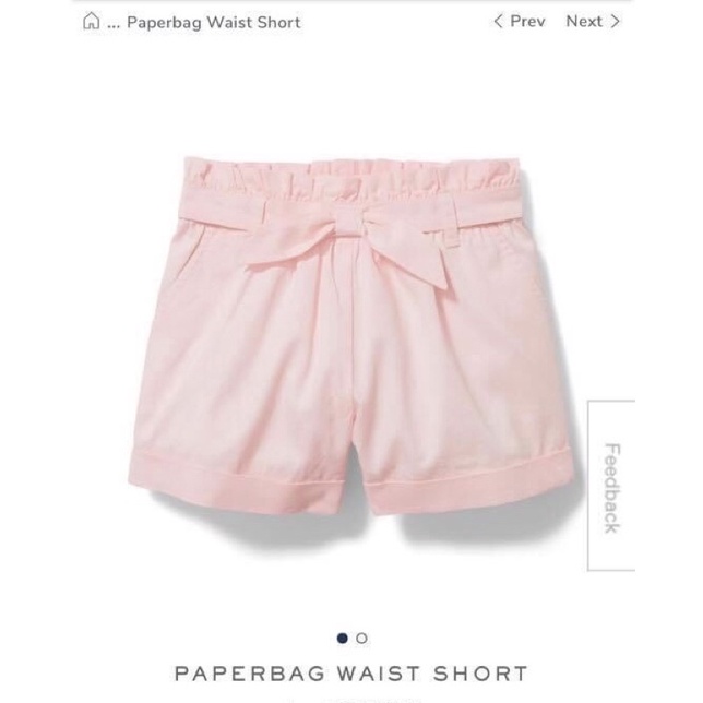 Quần ngắn bé gái paperbag waist - Janie and Jack - xuất xịn.