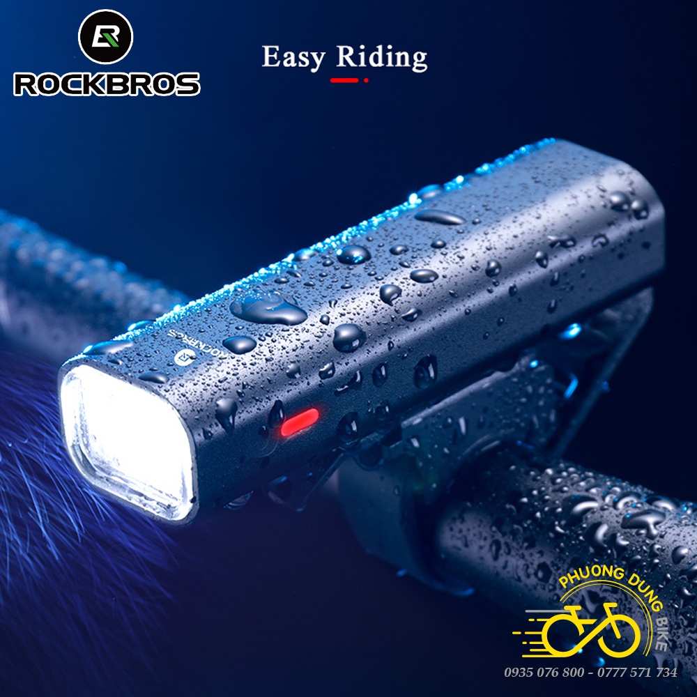Đèn xe đạp - Đèn chiếu sáng xe đạp ROCKBROS 400LM sạc USB