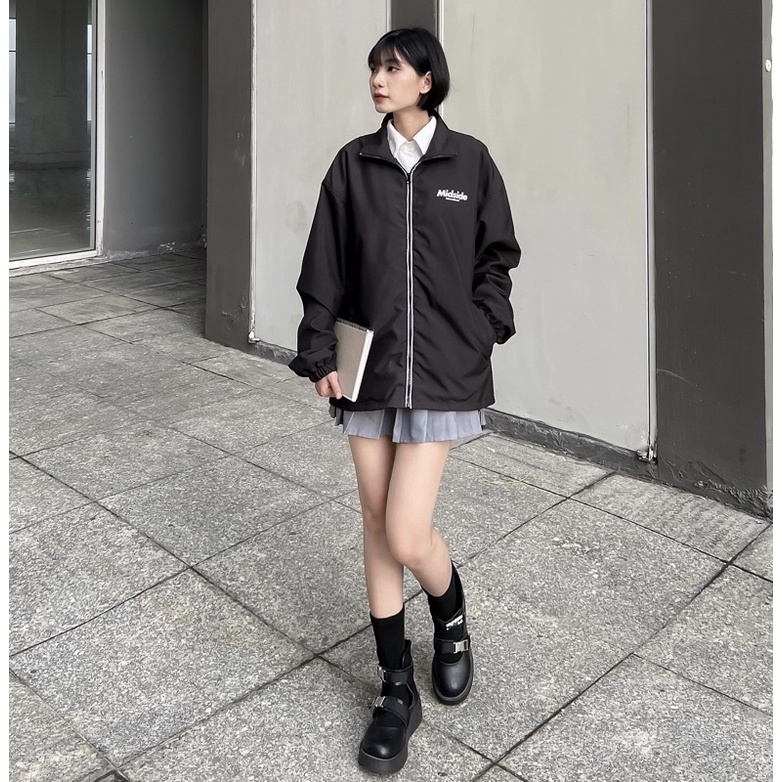 ÁO MIDSIDE TRACKSUIT JACKET ( ĐEN &amp; XÁM )