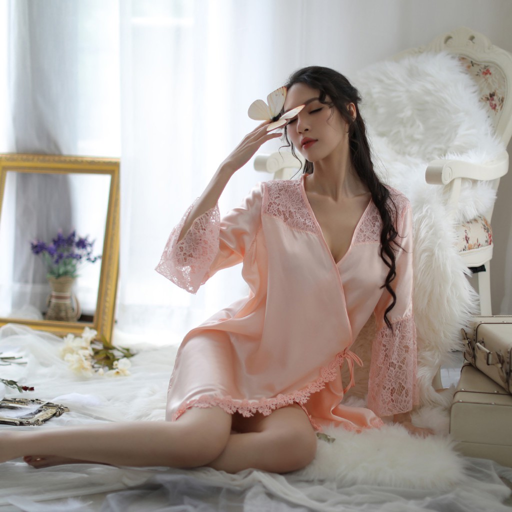[ Xé Không Rách Nha hii] Áo choàng ngủ gợi cảm chất cao cấp mềm mịn A615-áo choàng ngủ phi lụa | BigBuy360 - bigbuy360.vn