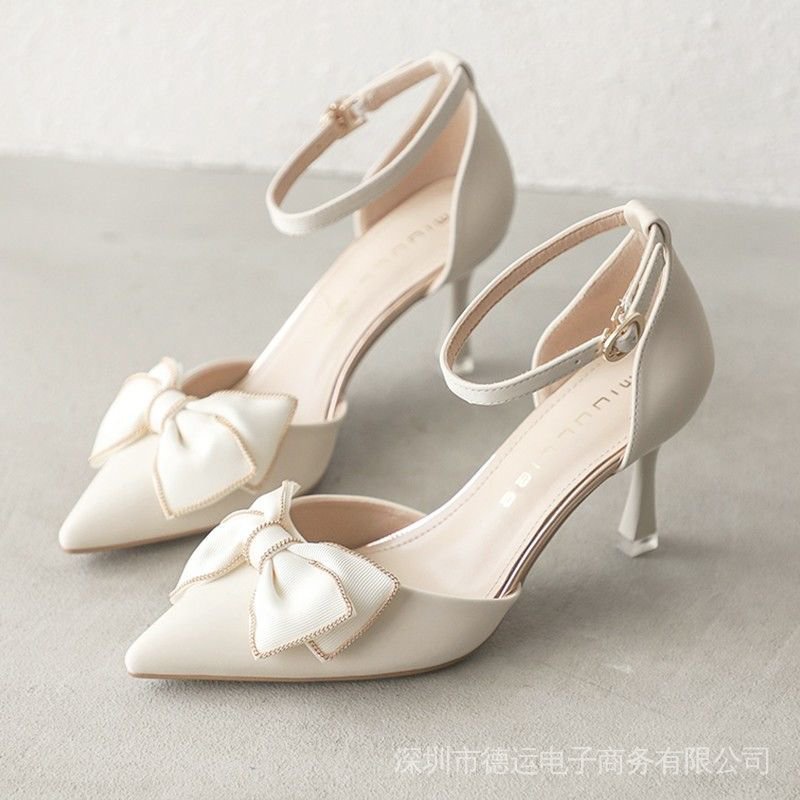 Giày Sandal Cao Gót Một Hàng Nút Thời Trang Hàn Quốc 2022 Cho Nữ