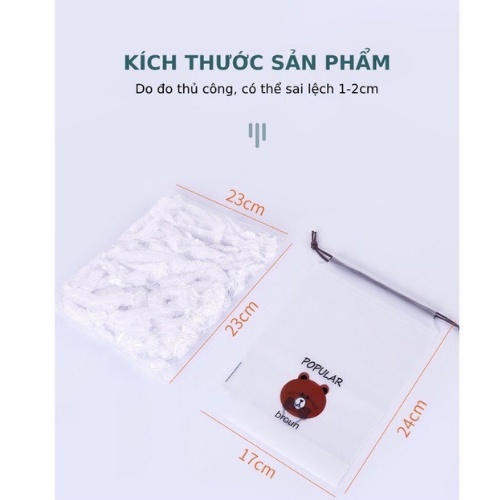 Combo 100 Màng Bọc Thực Phẩm Có Chun Co Dãn Tái Sử Dụng Được Kèm Túi Gấu