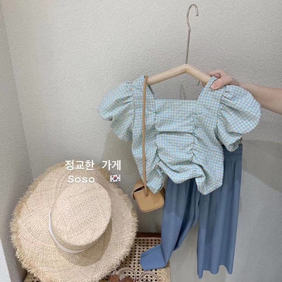 Hàng Mới Về Bộ Áo Tay Phồng + Quần Ống Rộng Thời Trang Hàn Quốc 2021 Cho Bé Gái 8