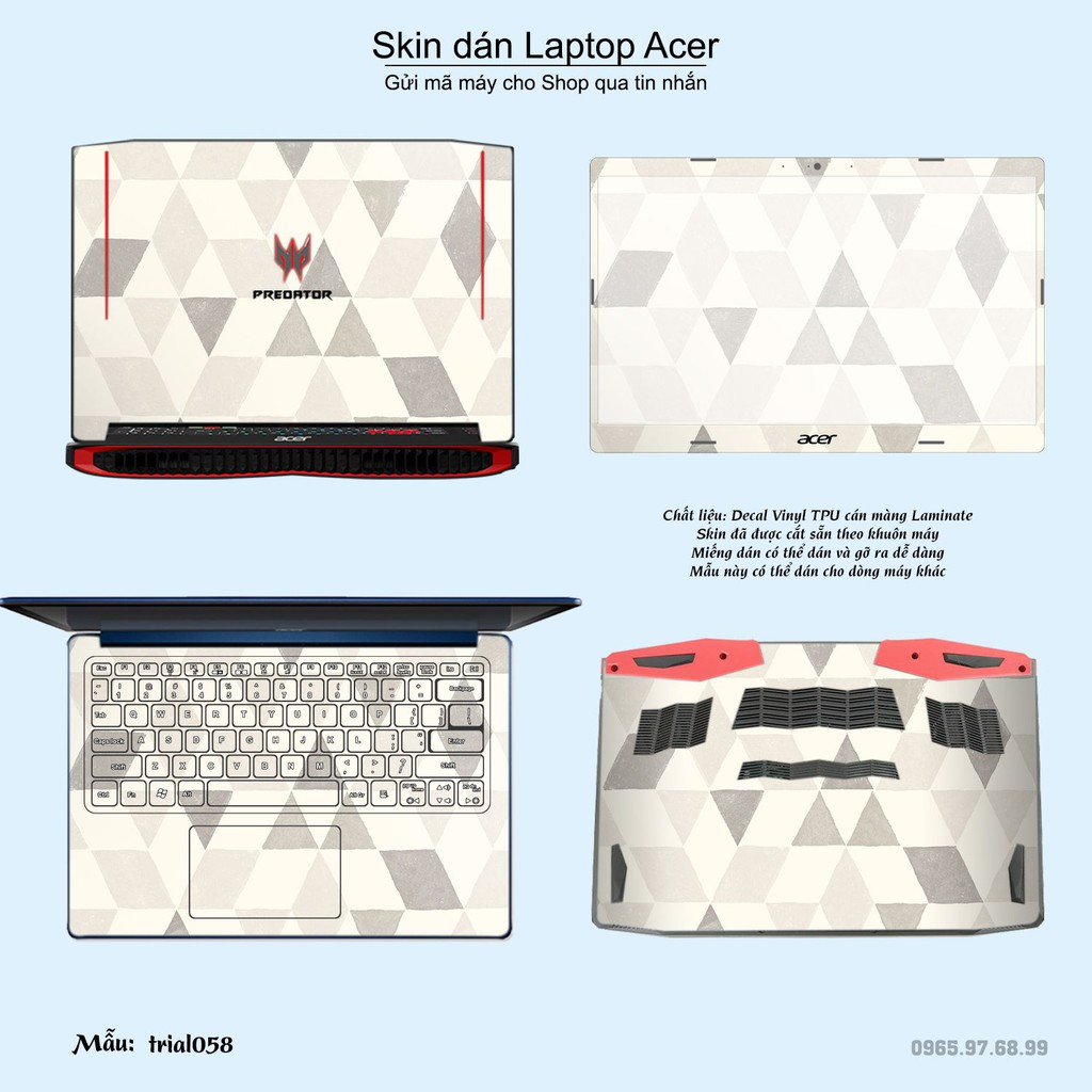 Skin dán Laptop Acer in hình Đa giác _nhiều mẫu 10 (inbox mã máy cho Shop)