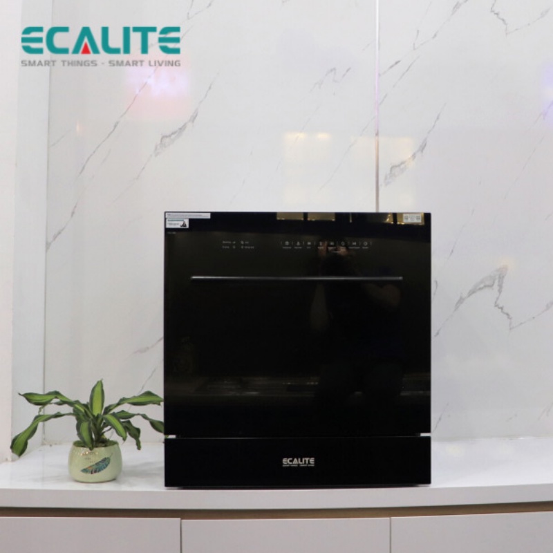 Máy Rửa Chén 8 Bộ Ecalite EDW-UF6080BL - Kính Đen