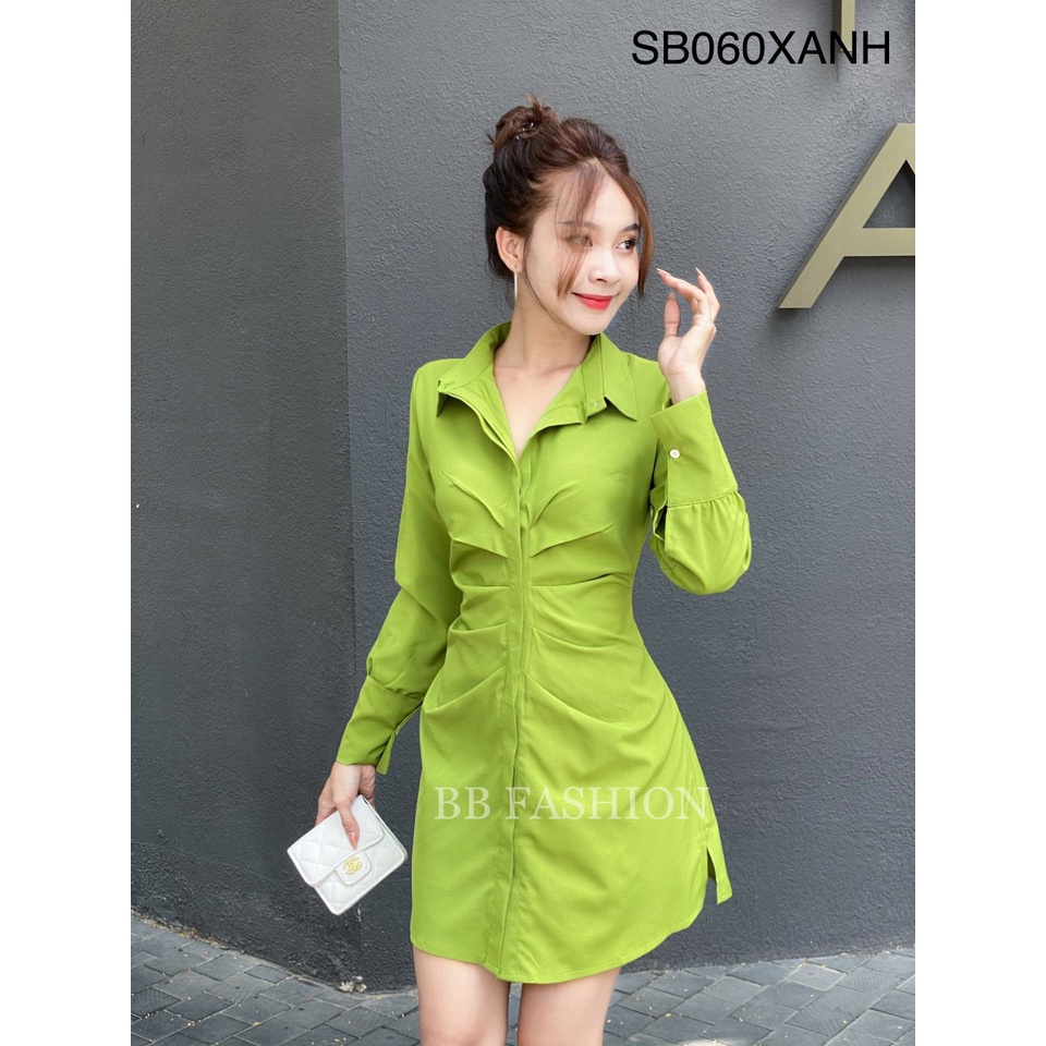Set bộ sơmi xếp ly trước cao cấp, Áo sơmi dáng dài kèm quần trong chất lụa 100D mát mềm mịn SB060 | BigBuy360 - bigbuy360.vn