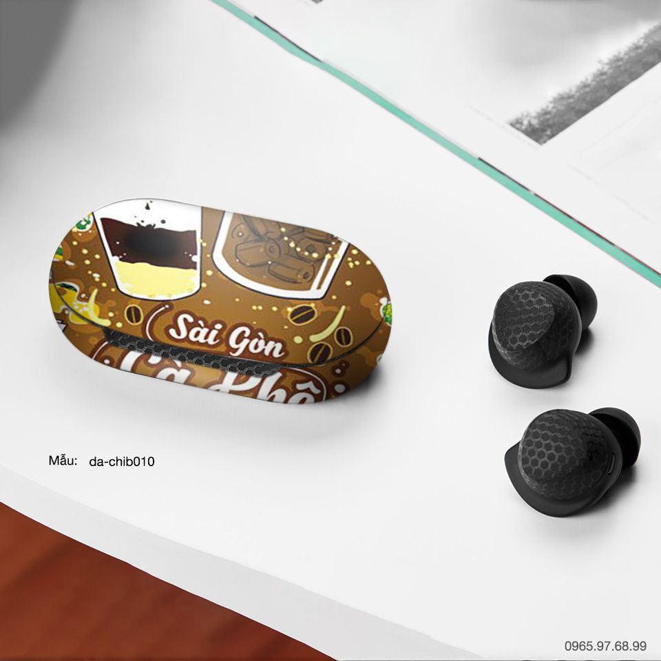 Skin dán tai nghe Samsung Galaxy Buds in hình Sài Gòn Cà Phê Sữa Đá - Chib011