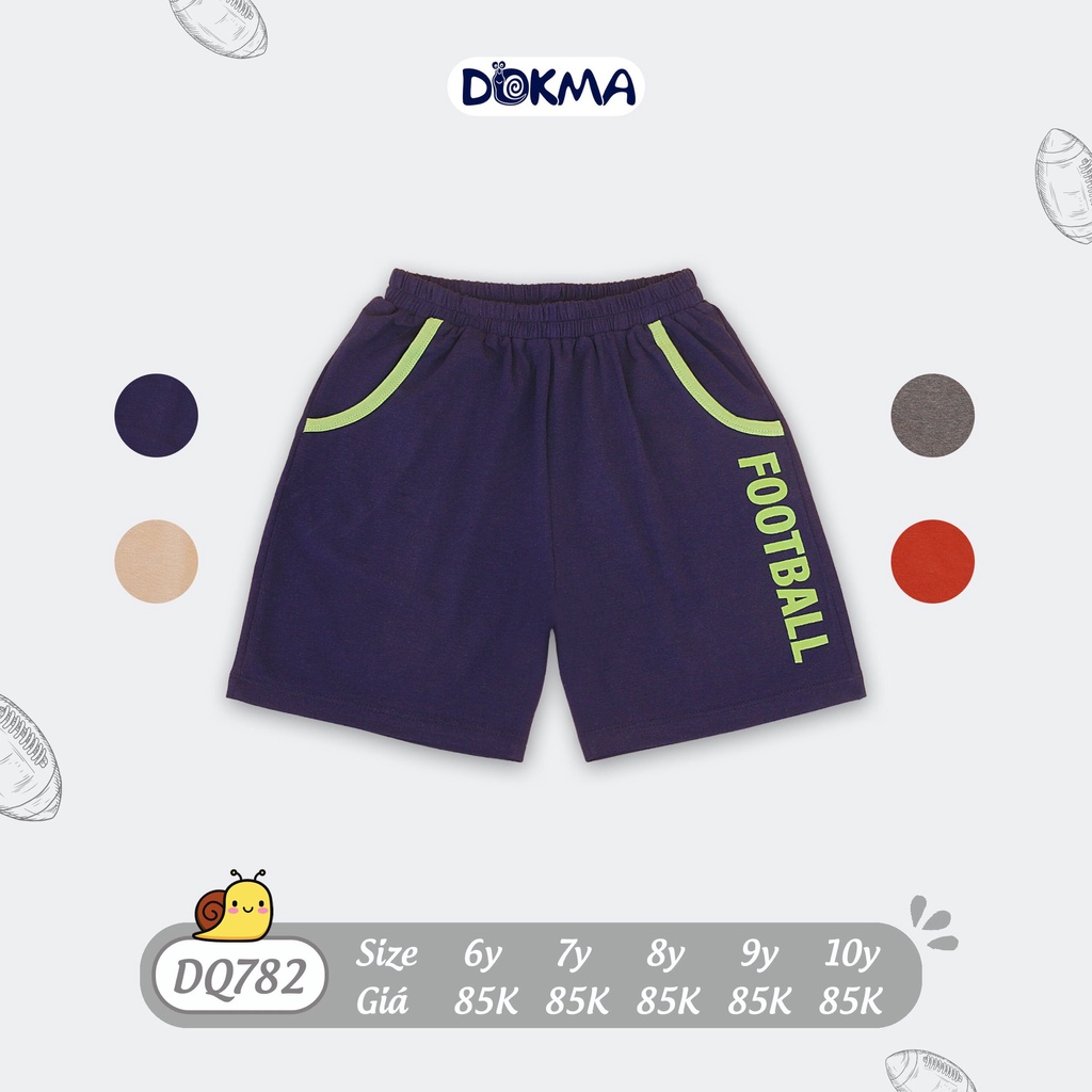 (6-10y) Quần đùi cotton thể thao cho bé DQ782 - DOKMA