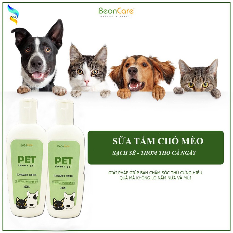 Sữa tắm cho thú cưng ❤️FREESHIP❤️ Sữa tắm cho chó, mèo BEON CARE chai 200ml