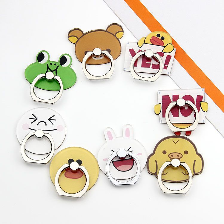 New Cute Animals Frog Bear Rabbit Phone Ring Holder for Couples Desktop Phone Bracket Dây điện thoại di động