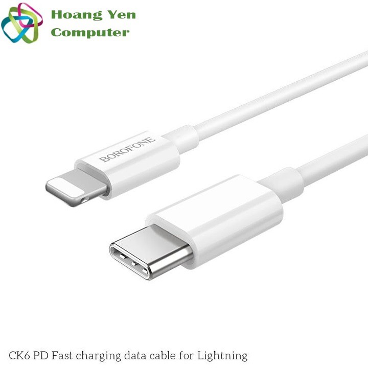 Cáp Sạc Nhanh Borofone CK6 Cho IPhone TYPE C ra LIGHTNING Chuẩn Power Delivery Hổ Trợ Sạc Nhanh 18W Dài 1M - BH 12 Tháng