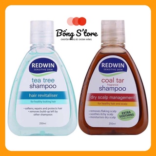 Dầu gội ngăn gàu, nấm, giảm nhờn Redwin Coal Tar / Tea tree Úc - 250ml
