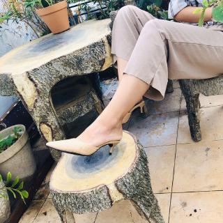 Dép sục nhọn da mềm gót nhọn 5p