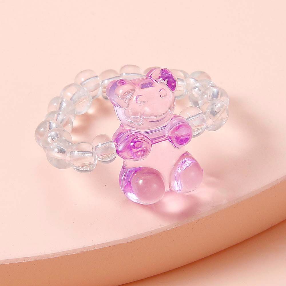 Nhẫn Co Giãn Đính Hạt Nhiều Màu Sắc Phong Cách Hàn Quốc Thanh Lịch Cho Nữ