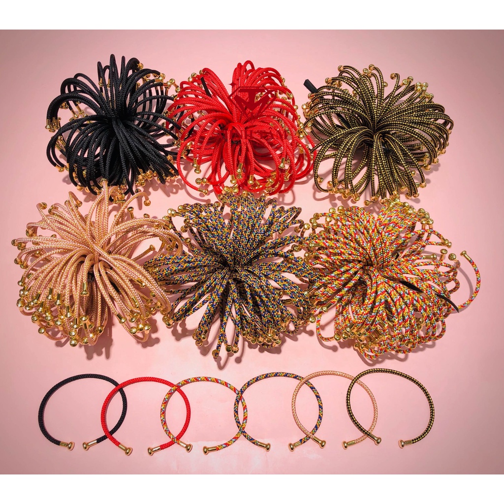 Vòng tay đeo charm 3mm dây cáp bọc vải nhiều màu sắc-Minh Tâm Jewelry