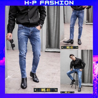 Quần jean nam trơn thời trang Hpfashion, Quần bò nam đẹp vải jean co giãn mềm mịn, form cực chuẩn - QJNTCS45