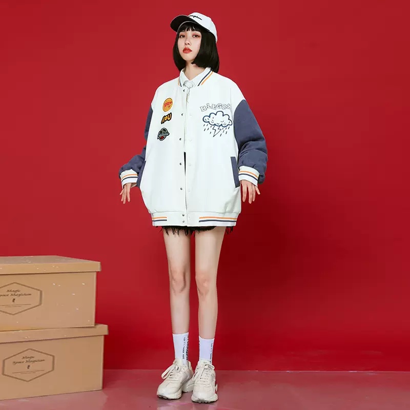 Áo Khoác Bomber Uoii - MayLinh shop - Áo khoác bóng chày Hàn Quốc Nam Nữ Unisex - Ulzzang Hot- Vải Kaki 2 Lớp Dày Ấm Đẹp | BigBuy360 - bigbuy360.vn