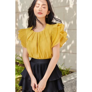 Áo lụa xước tay cánh tiên -HBSM809.1