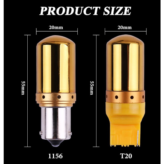 Bộ 2 đèn xi nhan Kevanly S25 Bau15s 1156 Ba15s P21w Py21w T20 7440 W21w chuyên dụng cho xe hơi 3014 144smd