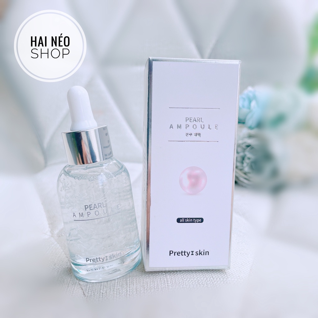Tinh chất cô đặc chiết xuất ngọc trai trẻ hoá da trắng hồng rạng rỡ Pearl Ampoule PRETTY SKIN 50ml