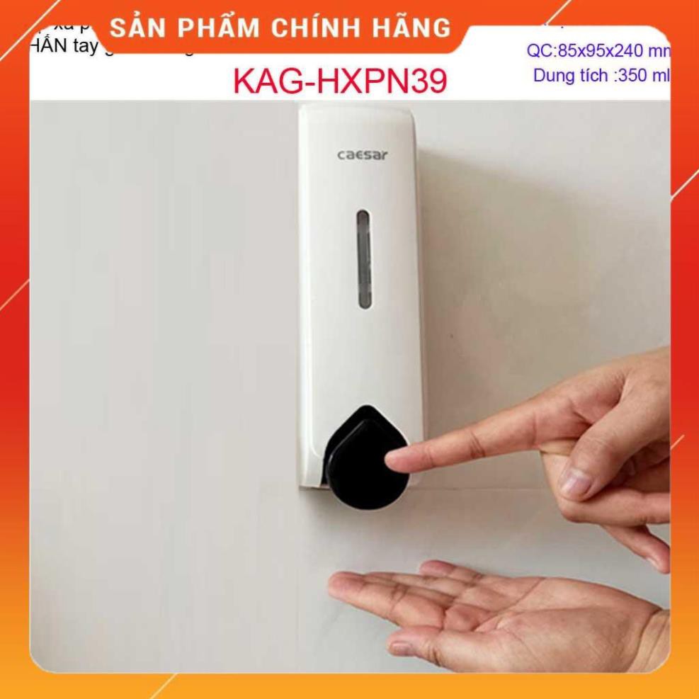 Hộp đựng xà phòng đơn Caesar, hộp nhấn xà phòng đựng sữa tắm, dầu gội đầu KAG-HXPN39-Trắng-White