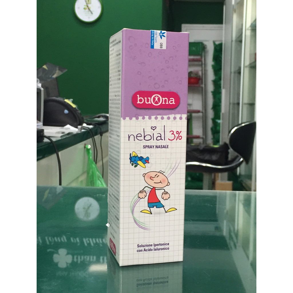 Nebial 3% nasal Spray - Dung dịch xịt mũi muối ưu trương giúp Giữ ẩm và làm sạch đường mũi, thông thoáng hô hấp