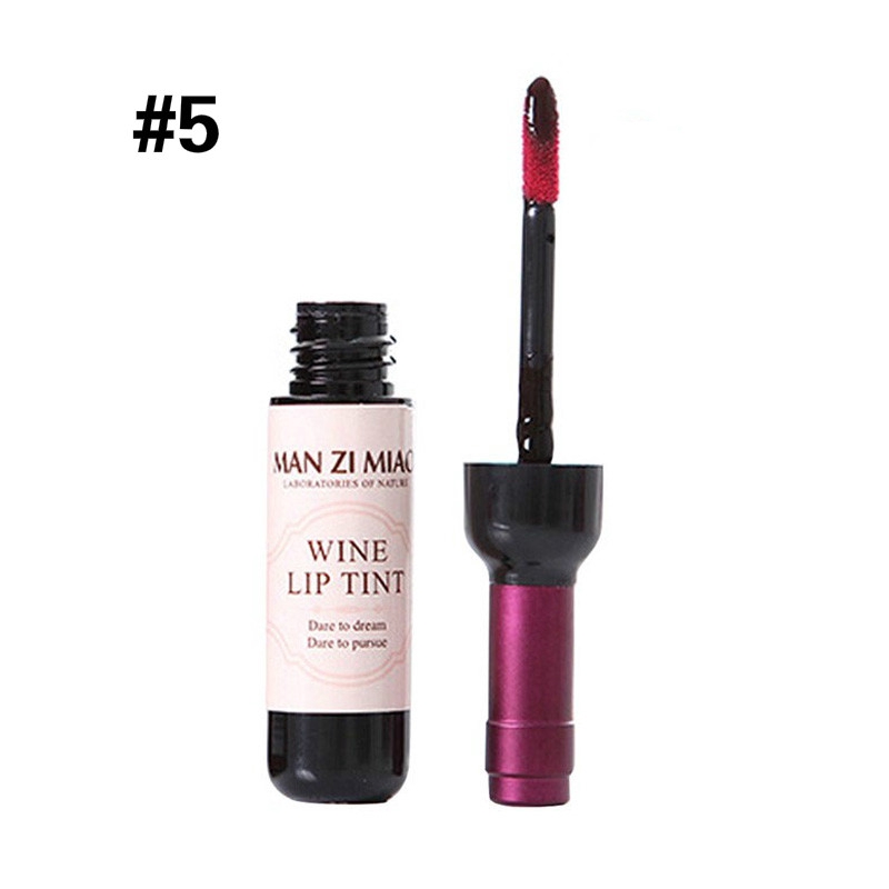 [Hàng mới về] Son môi dưỡng ẩm lâu phai thiết kế vỏ hình chai rượu vang với 6 màu son lựa chọn