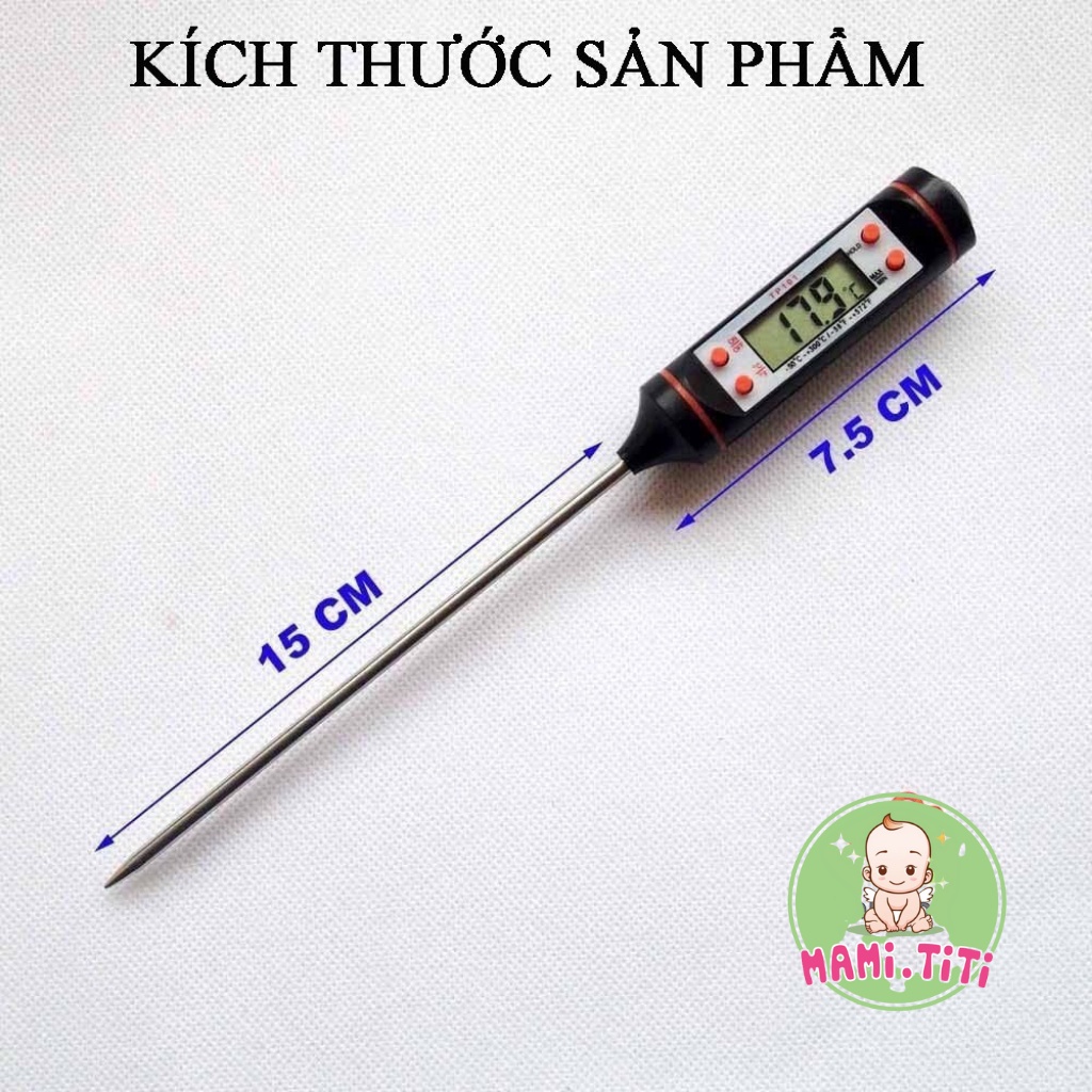 Nhiệt kế đo nhiệt độ nước pha sữa cho các mẹ kích thước 25 x 260 x 15mm