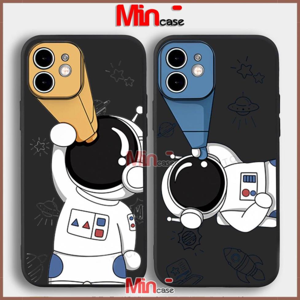 Ốp lưng iPhone Phi hành gia Nasa cạnh viền vuông silicon mềm dẻo cho iphone 6/6s/7/8/X/XS/11/12/13 Pro Plus Max