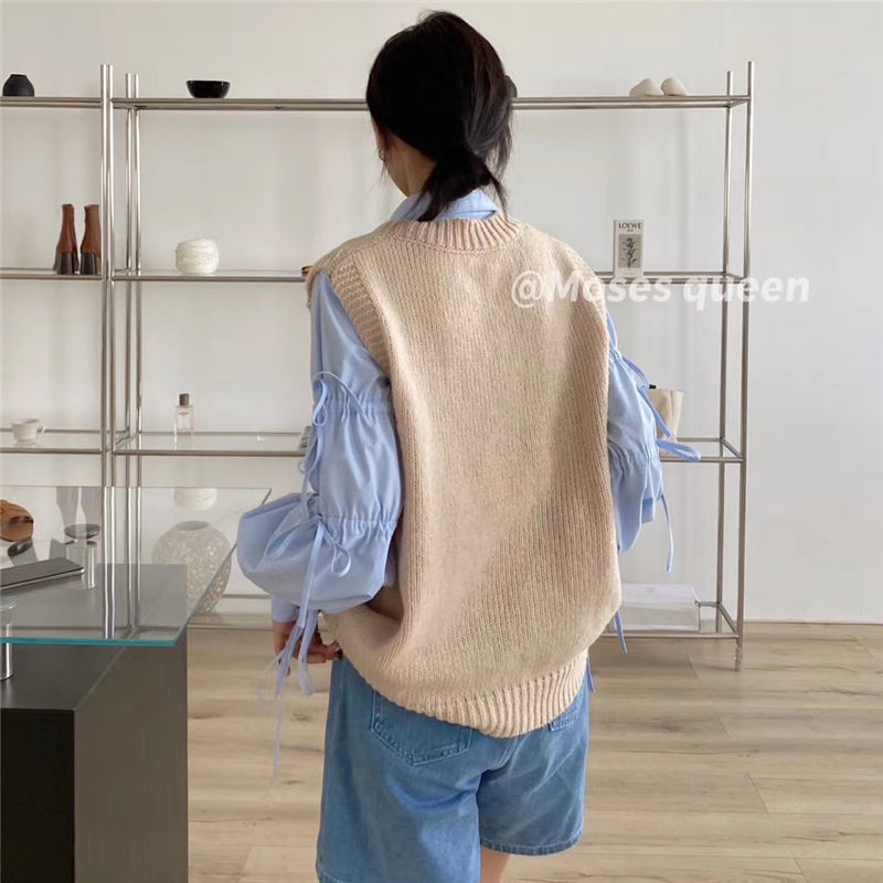 Áo Len Nữ Cộc Tay Cổ Chữ V Thời Trang Hàn | BigBuy360 - bigbuy360.vn