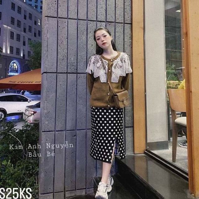 Sét len váy chấm bi
