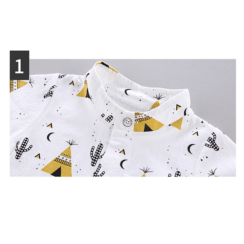 Set áo sơ mi và quần short thời trang xinh xắn cho bé trai