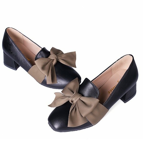 [TOP FLASH SALE] Giày búp bê nơ vải xinh xắn ( đế vuông)