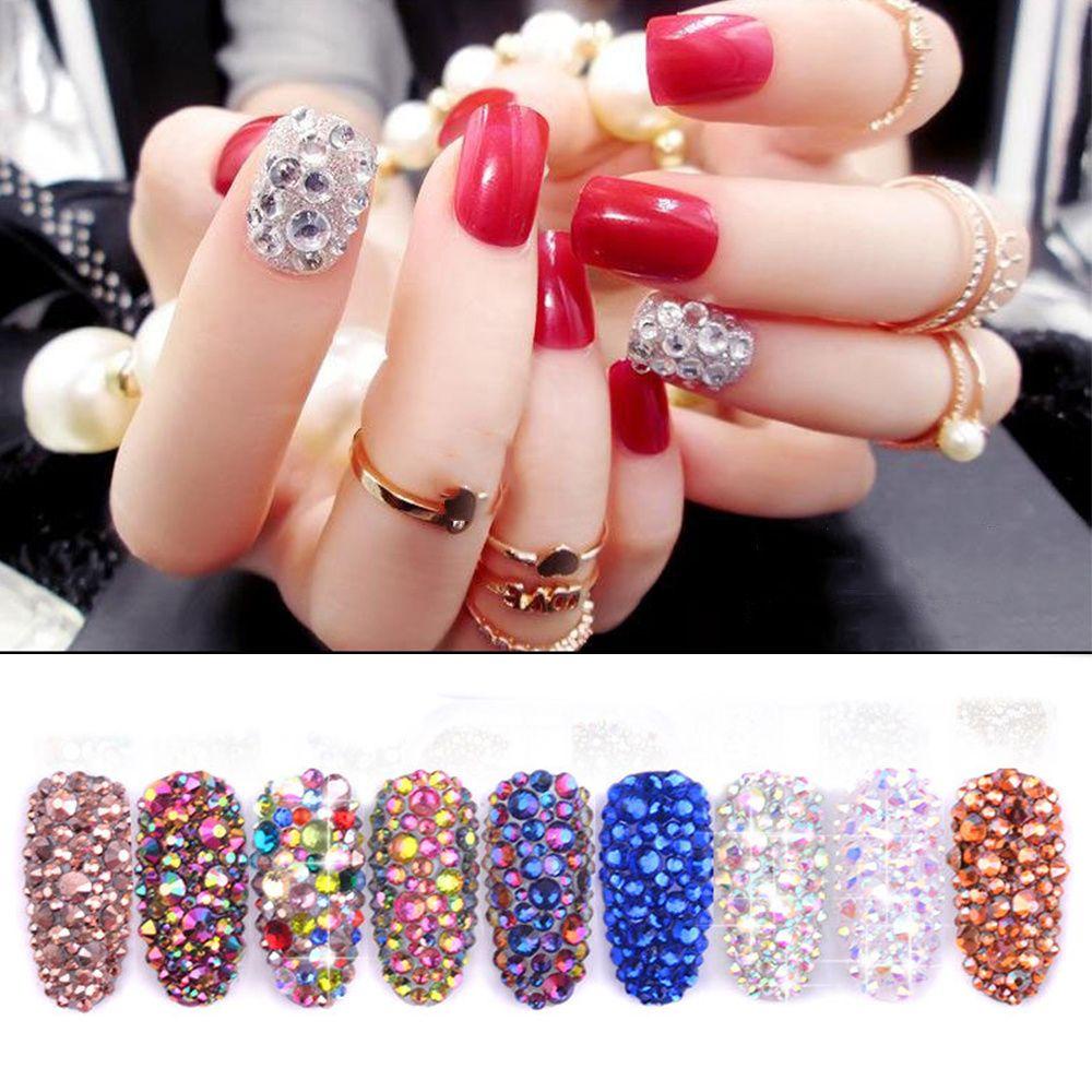 [Hàng mới về] Bộ phụ kiện trang điểm móng tay sequin 3D tự làm màu hỗn hợp