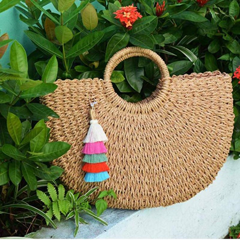 Móc Khóa Dây Tua Rua Nhiều Màu Sắc Phong Cách Boho Dễ Thương Dùng Để Trang Trí Túi Xách / Ô Tô Z
