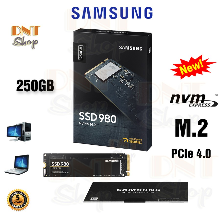 Ổ Cứng SSD Samsung 980 PCIe Gen3 x4 NVMe V-NAND M.2 2280 250GB - Bảo Hành 5 Năm (1 Đổi 1) | BigBuy360 - bigbuy360.vn