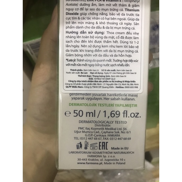 Kem Dưỡng Dermacos Anti Matting Cream kiềm dầu 50ml