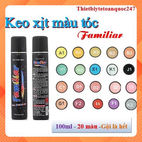 [Chính hãng] F1- Tim Gôm xịt màu tạm thời Familiar đủ màu 100ml- gội là hết