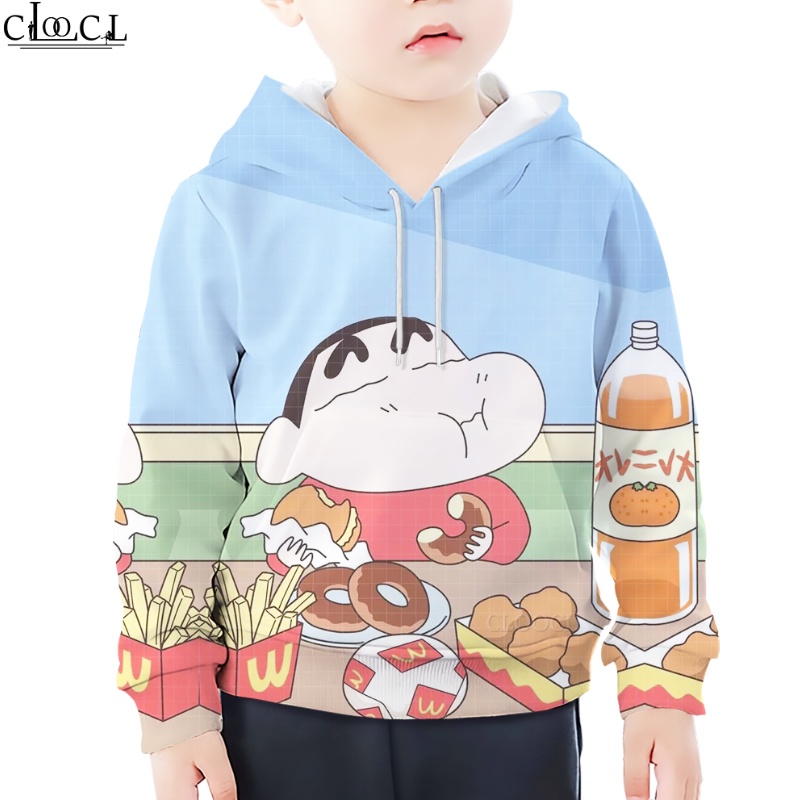 Áo Hoodie In Hình Cậu Bé Bút Chì Shin Dễ Thương Thoải Mái Thời Trang Cho Bé