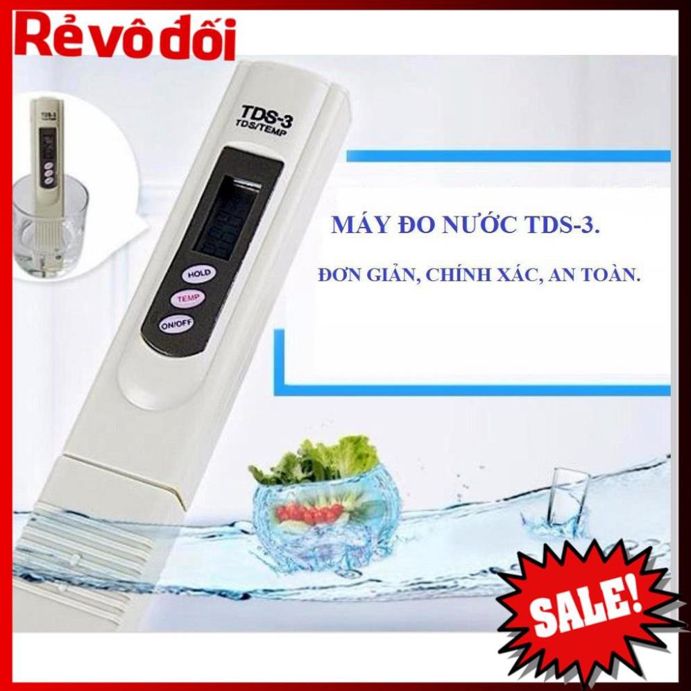 ( Giá rẻ hủy diệt) -  Máy Đo Kiểm Chất Lượng Nước TDS-3, Máy kiểm tra nước sạch hay bẩn, nước qua máy lọc có uống được k