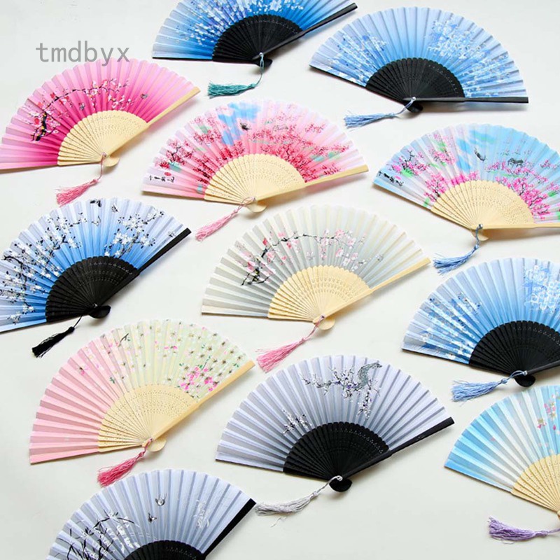 Quạt nan tre cầm tay phong cách vintage Trung Hoa Tmdbyx
