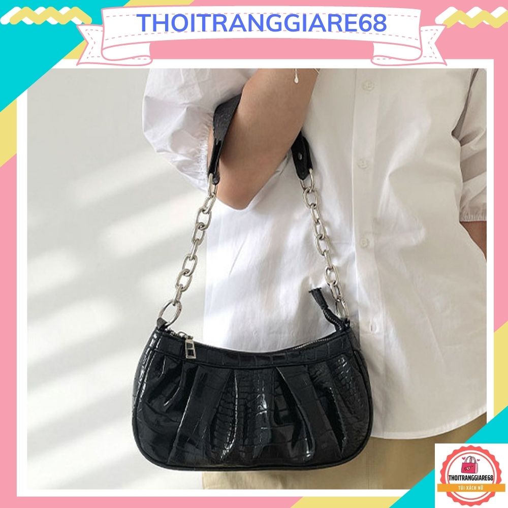 Túi xách nữ đeo chéo, túi đeo vai da rắn xếp ly thời trang Thoitranggiare68 529