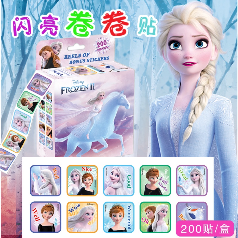 DISNEY Sticker Cuộn Họa Tiết Công Chúa Elsa Phim Frozen Dành Cho Trẻ Em