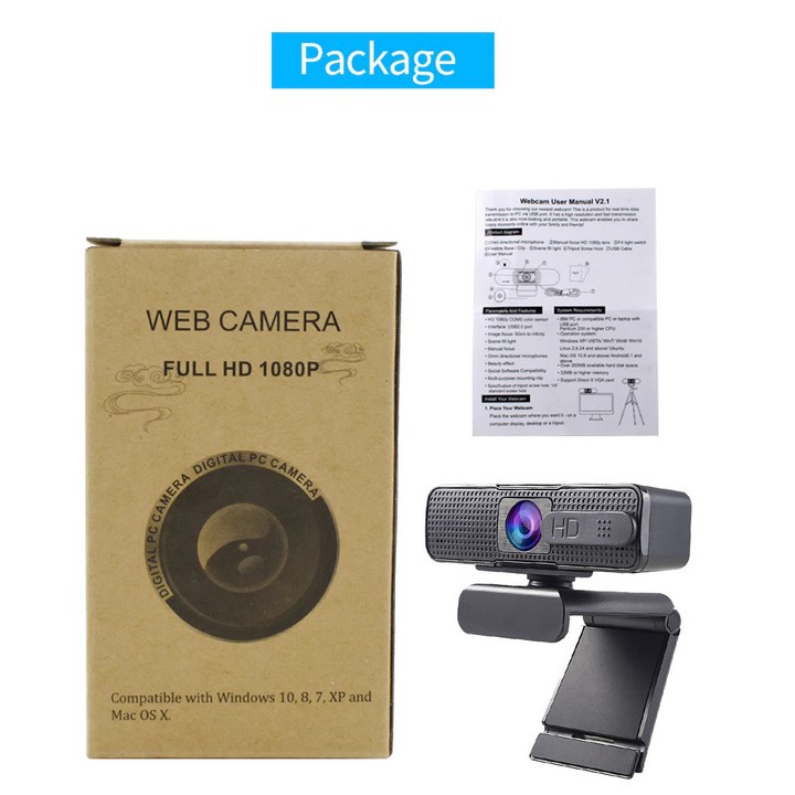 Webcam 1080p Tự Động Lấy Nét Tích Hợp Micro Cho Họp Họp Online Pc | BigBuy360 - bigbuy360.vn