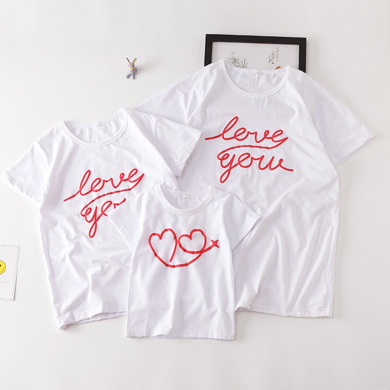 Áo gia đình - Đồng phục gia đình đẹp  (Có hình thật + Logo thương hiệu)  Chữ LoveYou họa tiết phi thuyền