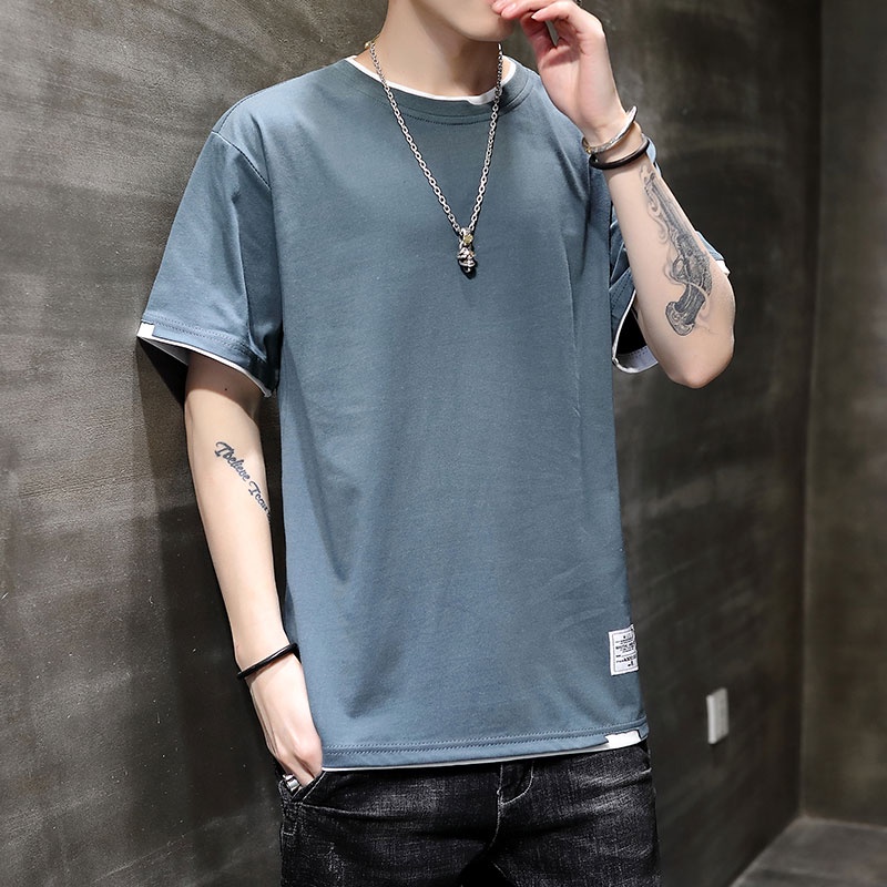 Áo Thun Cotton Tay Ngắn Cổ Tròn Dáng Rộng Trẻ Trung Hợp Thời Trang Cho Nam