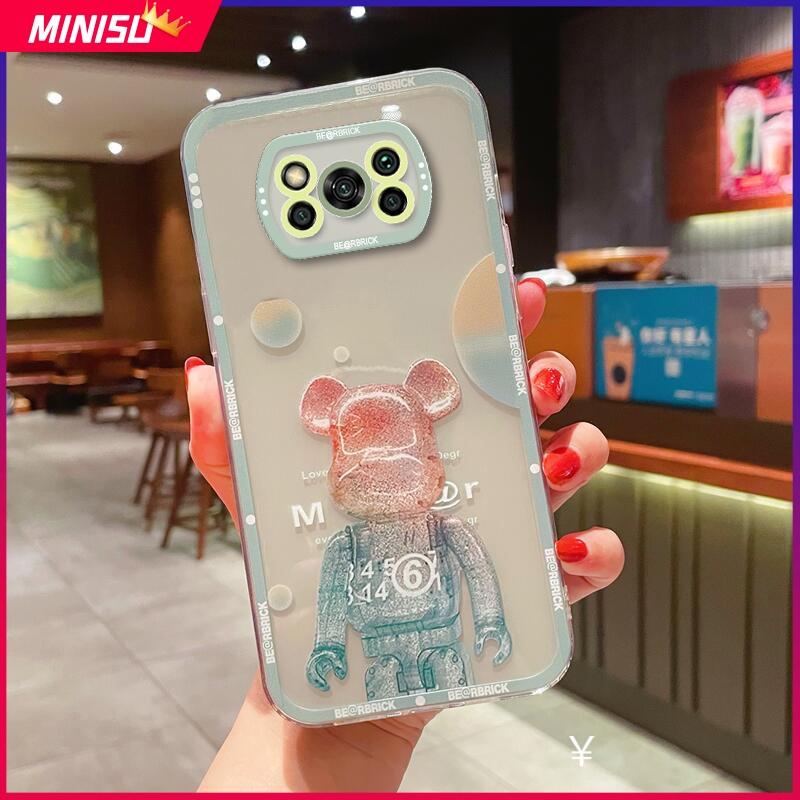 Ốp Điện Thoại Silicon Bảo Vệ Camera In Hình Gấu Đáng Yêu Cho Xiaomi Mi 11 11T 10T Pro 11Lite Poco X3 Pro NFC GT M3 F3
