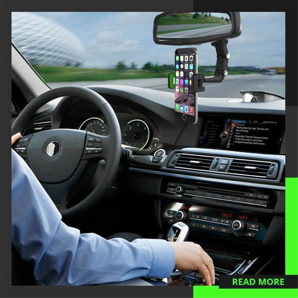 Giá đỡ điện thoại gắn gương chiếu hậu xe hơi xoay 360 độ tùy chỉnh đa năng tiện dụng | BigBuy360 - bigbuy360.vn