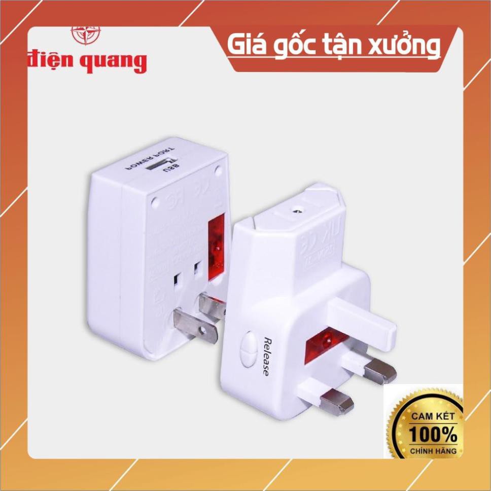 Ổ cắm du lịch Điện Quang ĐQ ESK TV05W 1U V02 (màu trắng – 1 cổng USB) . }