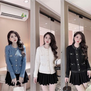 Áo len cardigan cúc ngọc